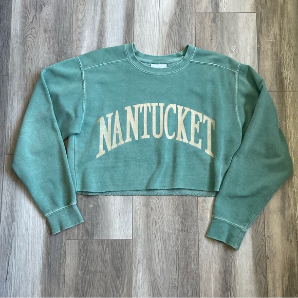 Nantucket Sunken Ship Cropped Sweatshirt - Picture 1 of 4